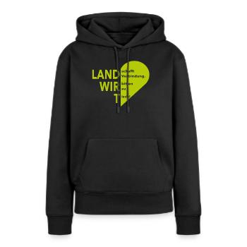 Landwirte Demo Bonn 22 10 3 - Frauen Premium Bio Hoodie - Schwarz - Vorne - Julia (174cm)