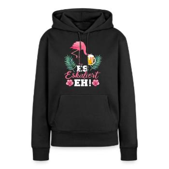 Es eskaliert eh Flamingo - Frauen Premium Bio Hoodie - Schwarz - Vorne - Julia (174cm)