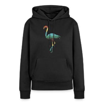 flamingo flamingo flamingo - Sweat à capuche Premium bio Femme - noir - Devant - Julia (174cm)