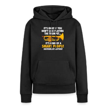 Trompette Trompette Instruments à vent Instrument à vent Cadeau - Sweat à capuche Premium bio Femme - noir - Devant - Julia (174cm)
