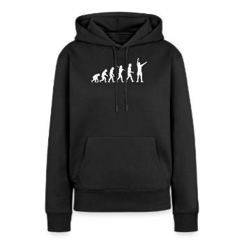 arbitre - Sweat à capuche Premium bio Femme - noir - Devant - Julia (174cm)