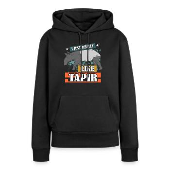 tapir - Sweat à capuche Premium bio Femme - noir - Devant - Julia (174cm)