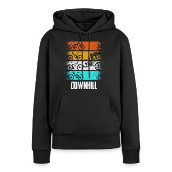 Downhill Retro - Sweat à capuche Premium bio Femme - noir - Devant - Julia (174cm)