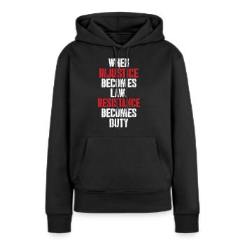 Widerstand Revolution Demo Geschenk - Frauen Premium Bio Hoodie - Schwarz - Vorne - Julia (174cm)
