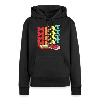 viande - Sweat à capuche Premium bio Femme - noir - Devant - Julia (174cm)