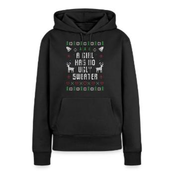 Girl Ugly Christmas Christmas Present - Women’s Premium Organic Hoodie - black - Front - Julia (174cm)