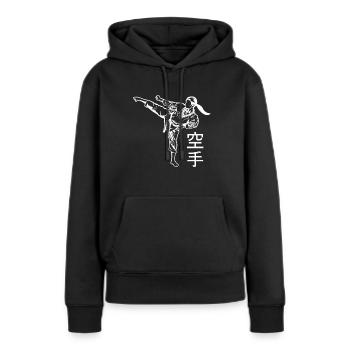 karate - Women’s Premium Organic Hoodie - black - Front - Julia (174cm)