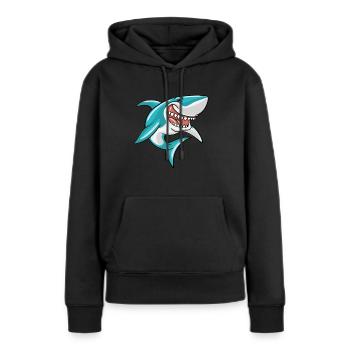 Hai - Frauen Premium Bio Hoodie - Schwarz - Vorne - Julia (174cm)
