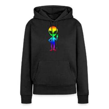 Alien - Frauen Premium Bio Hoodie - Schwarz - Vorne - Julia (174cm)