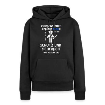 Security Türsteher Sicherheitsdienst Aufpasser - Frauen Premium Bio Hoodie - Schwarz - Vorne - Julia (174cm)