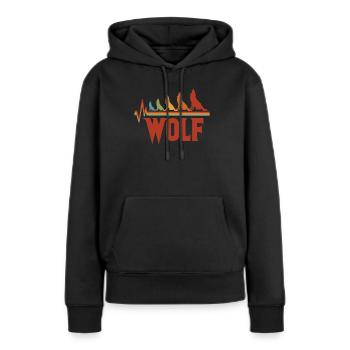Loup pulsation loup pulsation Wolfpack cadeau - Sweat à capuche Premium bio Femme - noir - Devant - Julia (174cm)