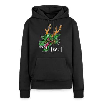Kali Linux Administrateur de l'ordinateur Tux Dragon Head - Sweat à capuche Premium bio Femme - noir - Devant - Julia (174cm)