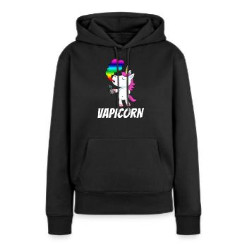 Vapicorn - Frauen Premium Bio Hoodie - Schwarz - Vorne - Julia (174cm)