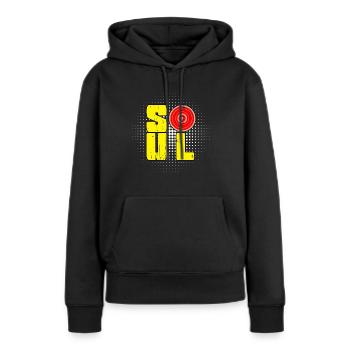 Soul - Frauen Premium Bio Hoodie - Schwarz - Vorne - Julia (174cm)