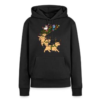 Golden Retriever Christmas - Women’s Premium Organic Hoodie - black - Front - Julia (174cm)