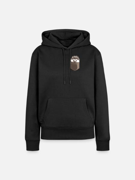 Igel - Frauen Premium Bio Hoodie - Schwarz