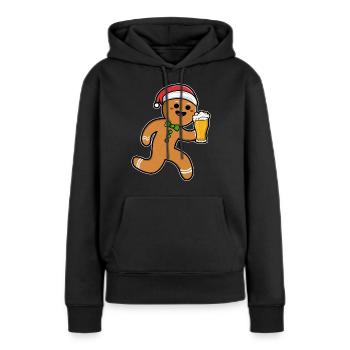 Bonhomme en pain d'épice - Sweat à capuche Premium bio Femme - noir - Devant - Julia (174cm)
