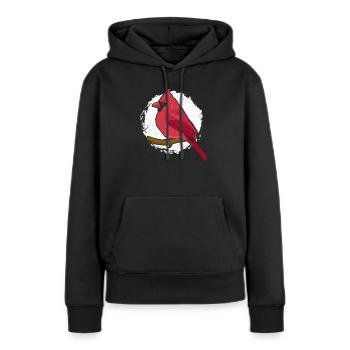 Cardinal - Sweat à capuche Premium bio Femme - noir - Devant - Julia (174cm)