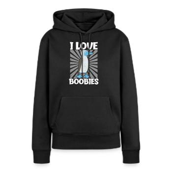 Manchot Booby Boobies - Sweat à capuche Premium bio Femme - noir - Devant - Julia (174cm)