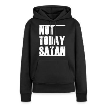 pas aujourd'hui satan - Sweat à capuche Premium bio Femme - noir - Devant - Julia (174cm)