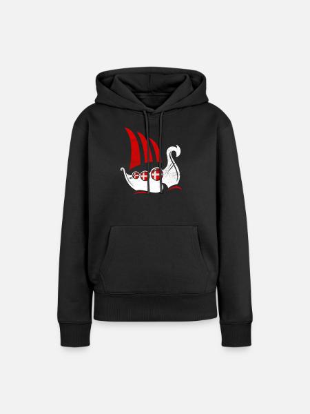 Dania - Dame Premium hoodie, økologisk bomuld - sort