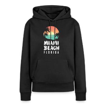 Miami Beach Florida Gifts Summer Vacation Florida - Sweat à capuche Premium bio Femme - noir - Devant - Julia (174cm)