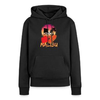 Baywatch Sauveteurs garde-côtes Malibu - Sweat à capuche Premium bio Femme - noir - Devant - Julia (174cm)