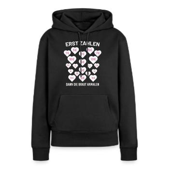 Team Braut Junggesellenabschied Frau Ehe Hochzeit - Frauen Premium Bio Hoodie - Schwarz - Vorne - Julia (174cm)