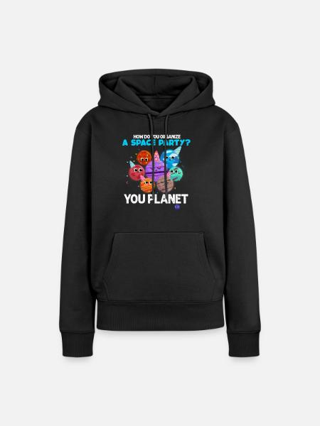 Planeten - Frauen Premium Bio Hoodie - Schwarz
