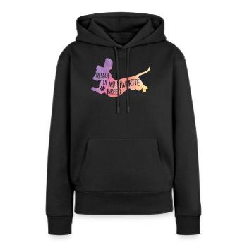 Rettung ist mein Favorit - Dackel - Frauen Premium Bio Hoodie - Schwarz - Vorne - Julia (174cm)