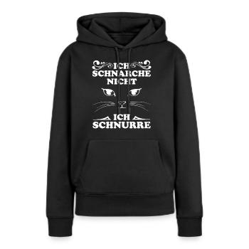 Ich Schnarche nicht ich Schnurre - Frauen Premium Bio Hoodie - Schwarz - Vorne - Julia (174cm)