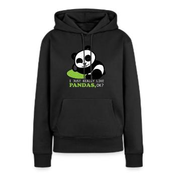 Panda Panda Bamboo Animal Protection Chine cadeau - Sweat à capuche Premium bio Femme - noir - Devant - Julia (174cm)