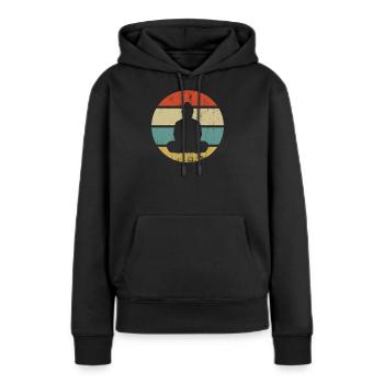 bouddhisme - Sweat à capuche Premium bio Femme - noir - Devant - Julia (174cm)