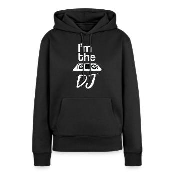 DJ - Sweat à capuche Premium bio Femme - noir - Devant - Julia (174cm)