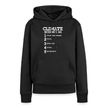 Klimawandel - Frauen Premium Bio Hoodie - Schwarz - Vorne - Julia (174cm)