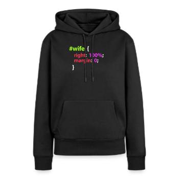 programmeur - Sweat à capuche Premium bio Femme - noir - Devant - Julia (174cm)