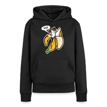 Banane - Frauen Premium Bio Hoodie - Schwarz - Vorne - Julia (174cm)