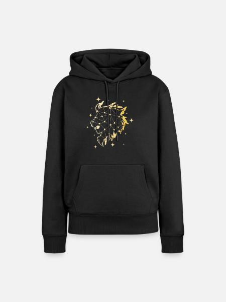 löwe Sternzeichen - Frauen Premium Bio Hoodie - Schwarz