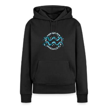 Sternzeichen Wassermann - Frauen Premium Bio Hoodie - Schwarz - Vorne - Julia (174cm)
