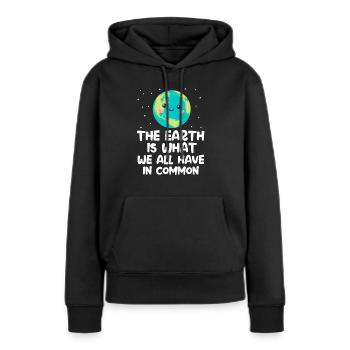 Changement climatique - Sweat à capuche Premium bio Femme - noir - Devant - Julia (174cm)