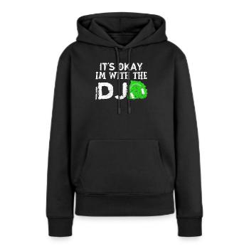 DJ - Sweat à capuche Premium bio Femme - noir - Devant - Julia (174cm)