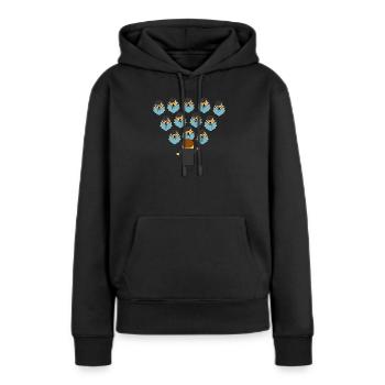 chorale - Sweat à capuche Premium bio Femme - noir - Devant - Julia (174cm)