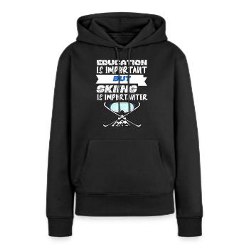 Skiurlaub - Frauen Premium Bio Hoodie - Schwarz - Vorne - Julia (174cm)
