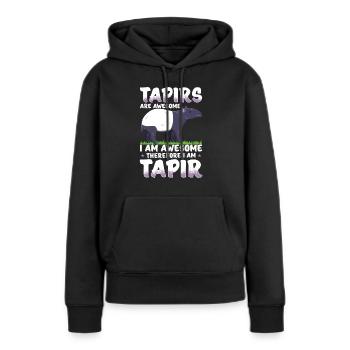 tapir - Sweat à capuche Premium bio Femme - noir - Devant - Julia (174cm)