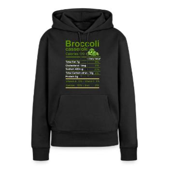 brocoli - Sweat à capuche Premium bio Femme - noir - Devant - Julia (174cm)