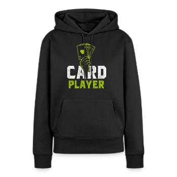 Kartenspiel - Frauen Premium Bio Hoodie - Schwarz - Vorne - Julia (174cm)