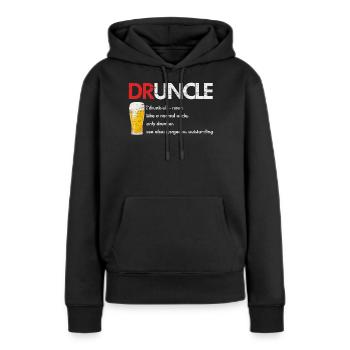 Oncle parrain parrain de boire de la bière - Sweat à capuche Premium bio Femme - noir - Devant - Julia (174cm)
