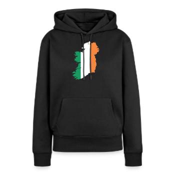 Irlande - Sweat à capuche Premium bio Femme - noir - Devant - Julia (174cm)