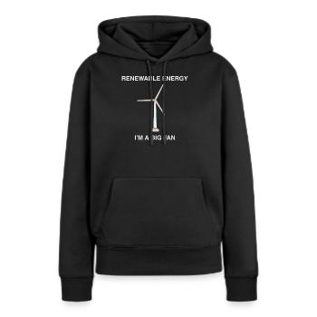 Énergie renouvelable Je suis une grande éolienne - Sweat à capuche Premium bio Femme - noir - Devant - Julia (174cm)