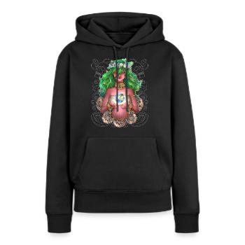 Naturgöttin in Ketten - Frauen Premium Bio Hoodie - Schwarz - Vorne - Julia (174cm)